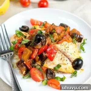 Tilapia Caponata in a skillet