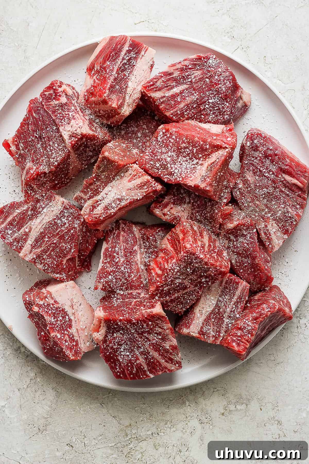 Smoky Chipotle Shredded Beef 4 Seasoned raw beef on both sides