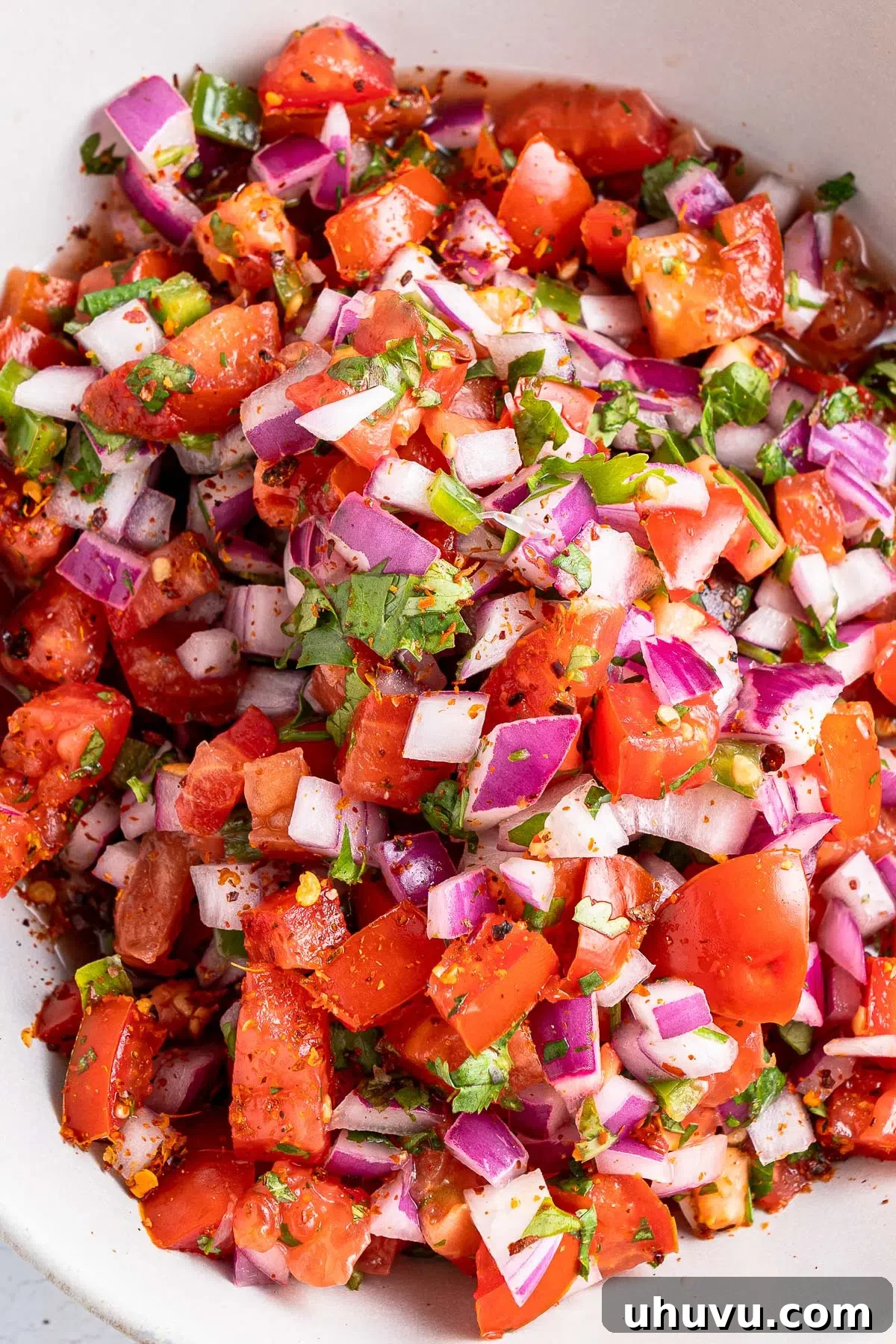 close up image of pico de gallo