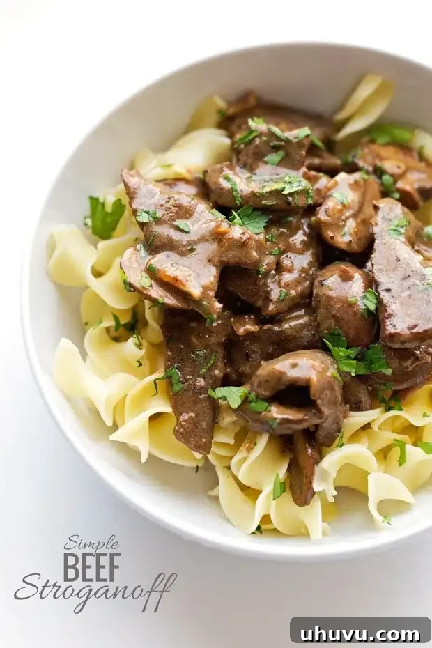15 Cozy Comfort Meals Made Simple 2 Beef Stroganoff - A classic comfort food recipe with tender beef in a creamy mushroom sauce, perfect for chilly weather.