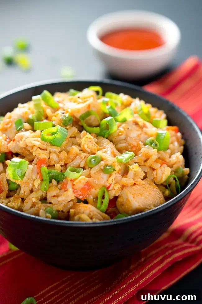 15 Cozy Comfort Meals Made Simple 13 Spicy Chicken Fried Rice - A quick and flavorful Asian-inspired stir-fry with chicken, rice, and a hint of spice.