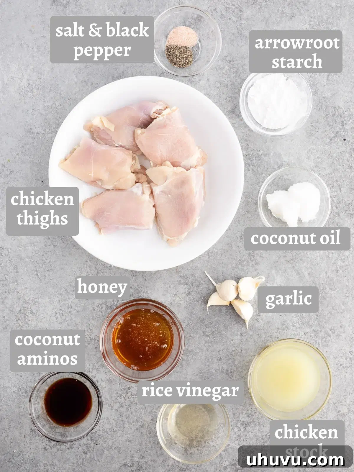ingredients for honey garlic chicken