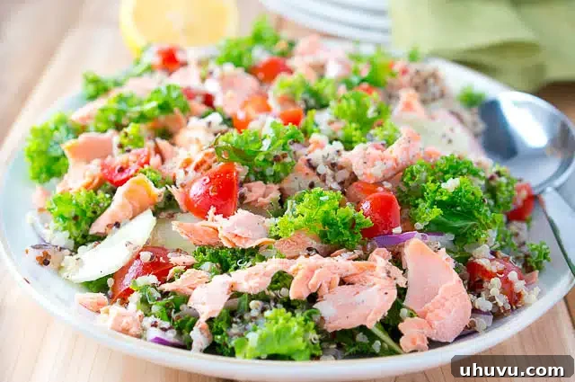 Salmon Quinoa and Kale Salad