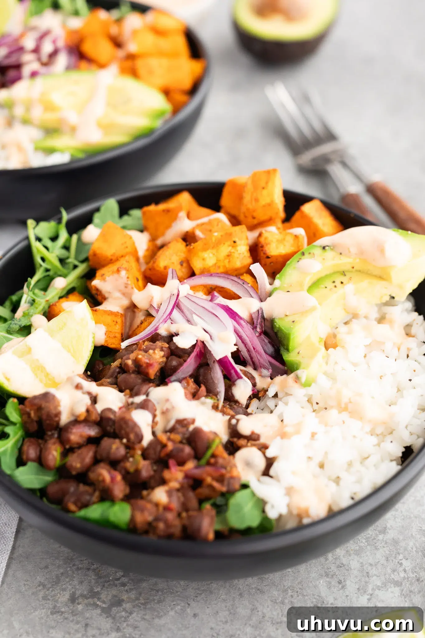 Vibrant Sweet Potato Black Bean Bowls 10 vegan sweet potato black bean bowls with fresh cilantro