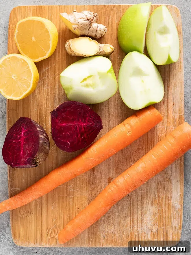 preping the ingredients for abc juice
