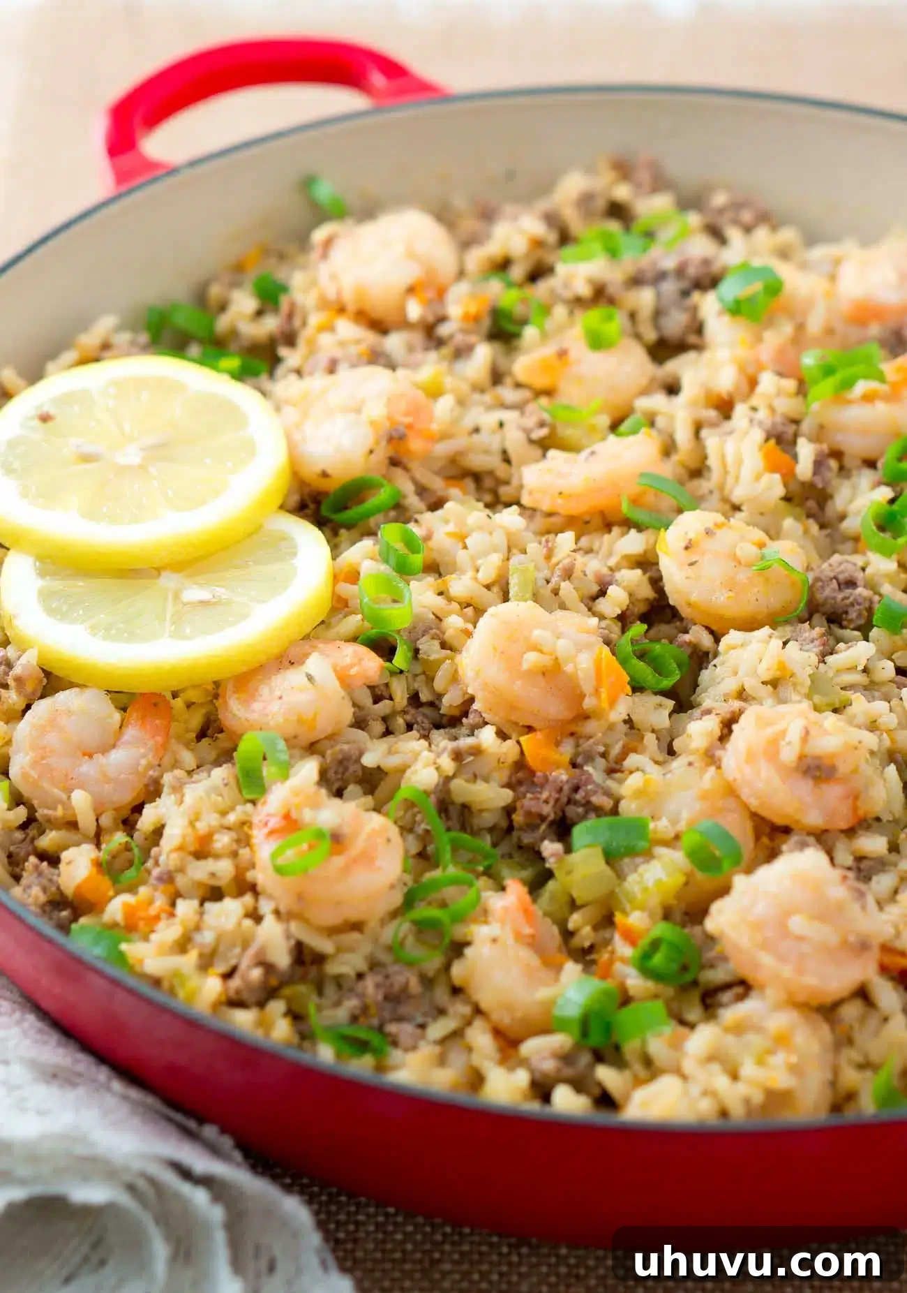 Effortless Shrimp Dirty Rice 2 Easy Dirty Rice with Shrimp - A healthy twist on a Cajun classic. The addition of shrimp turns this into a fabulous main dish. Easy to make and very flavorful!
