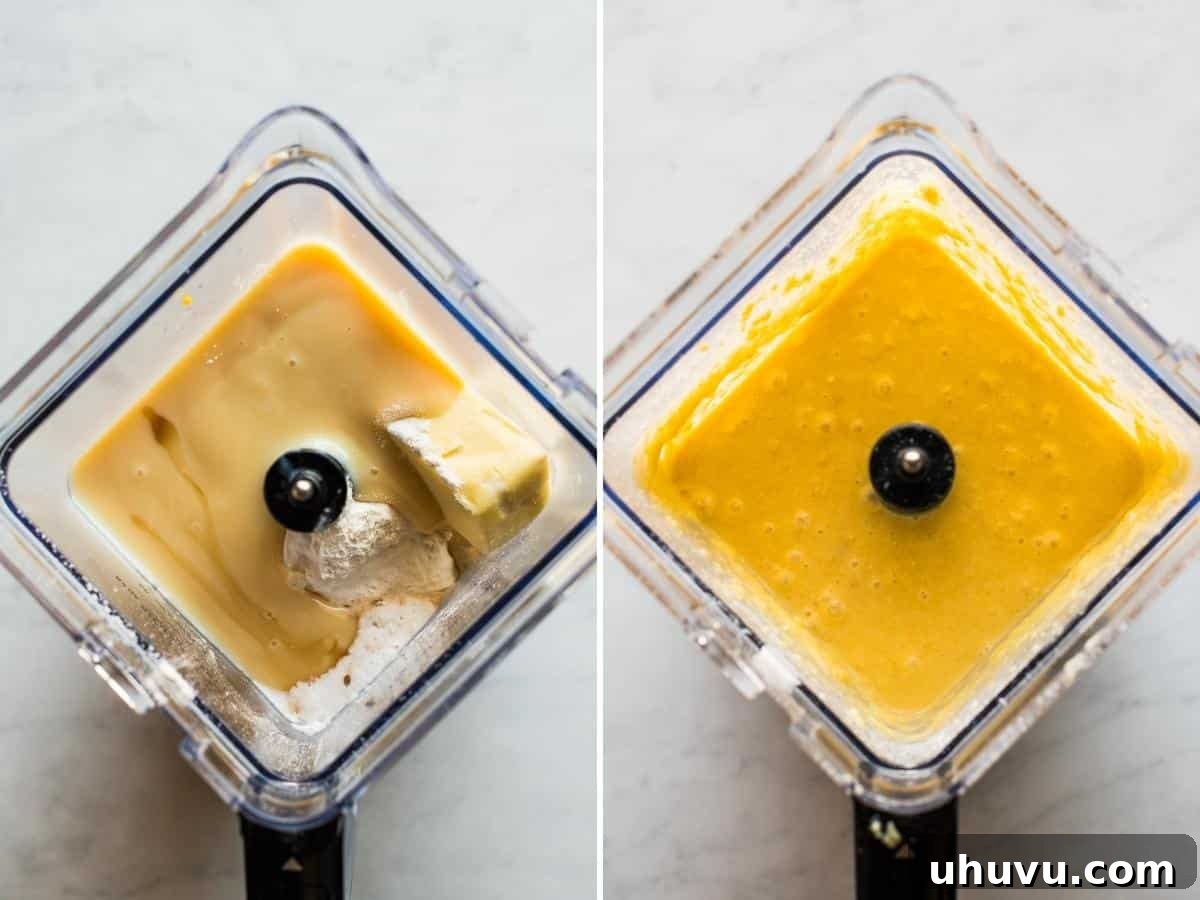 Golden Sweet Corn Cake 4 Pan de Elote batter in a blender.