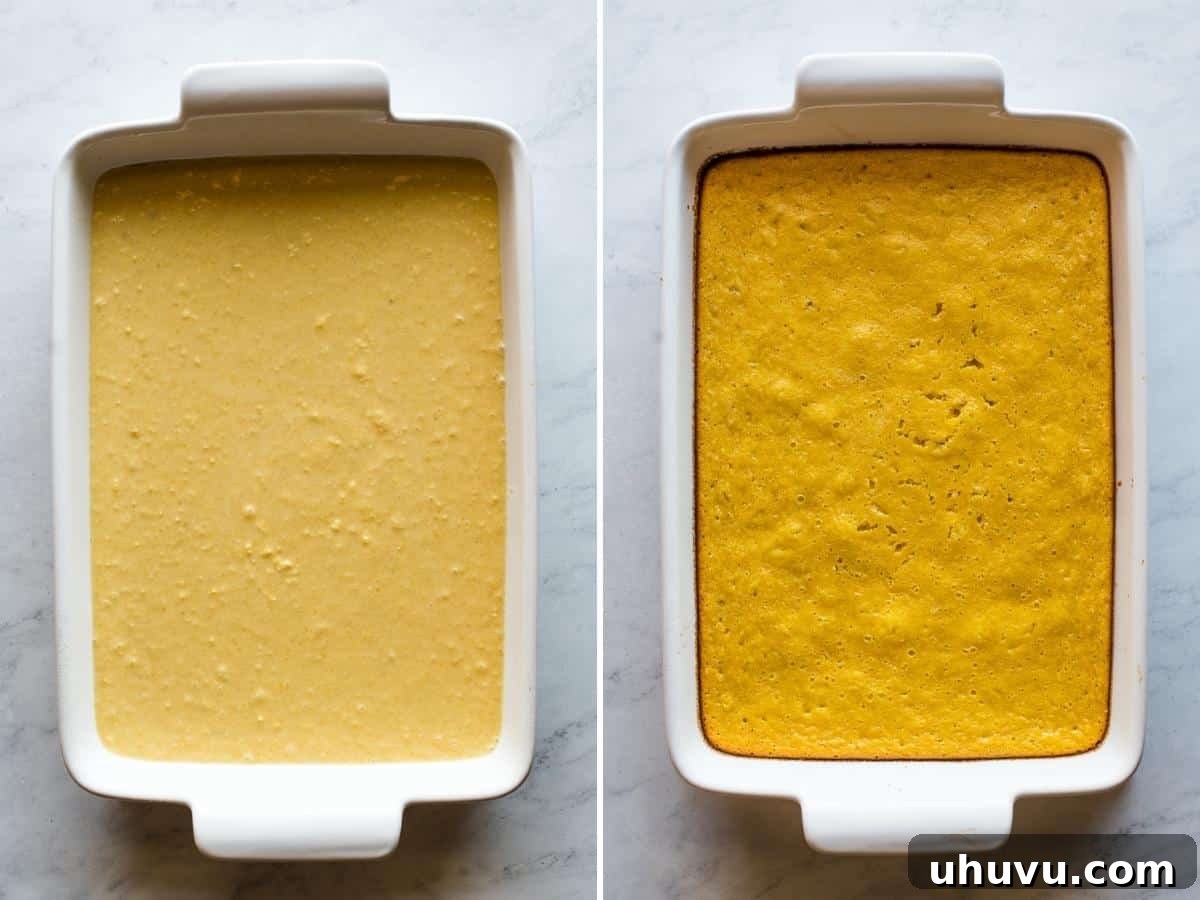 Golden Sweet Corn Cake 5 Pan de Elote baked in a large baking dish.