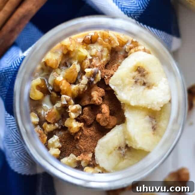 Soaked in three different kinds of milk and topped with chopped walnuts, banana slices and cinnamon, these 5-minute Mexican Tres Leches Overnight Oats are guaranteed to sweeten your mornings.