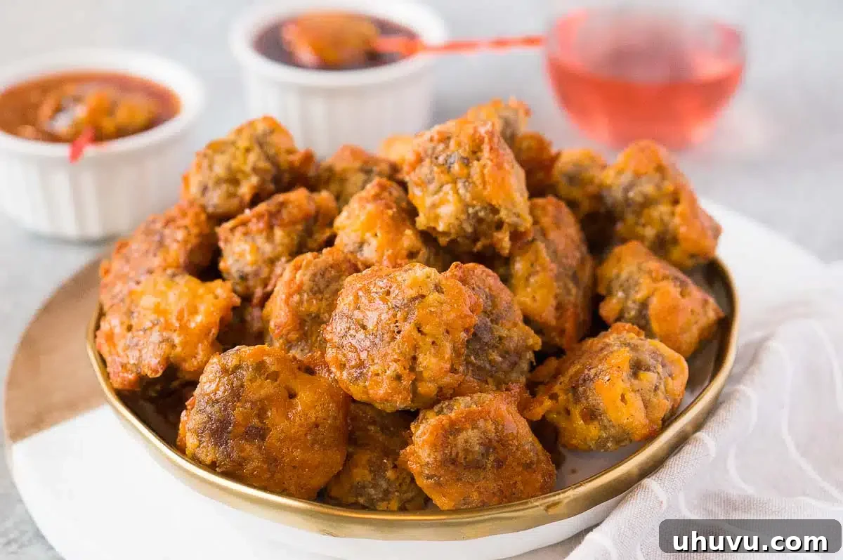 Delicious Grain-Free Keto Sausage Bites 6 Assortment of sausage cheese balls served with various dips