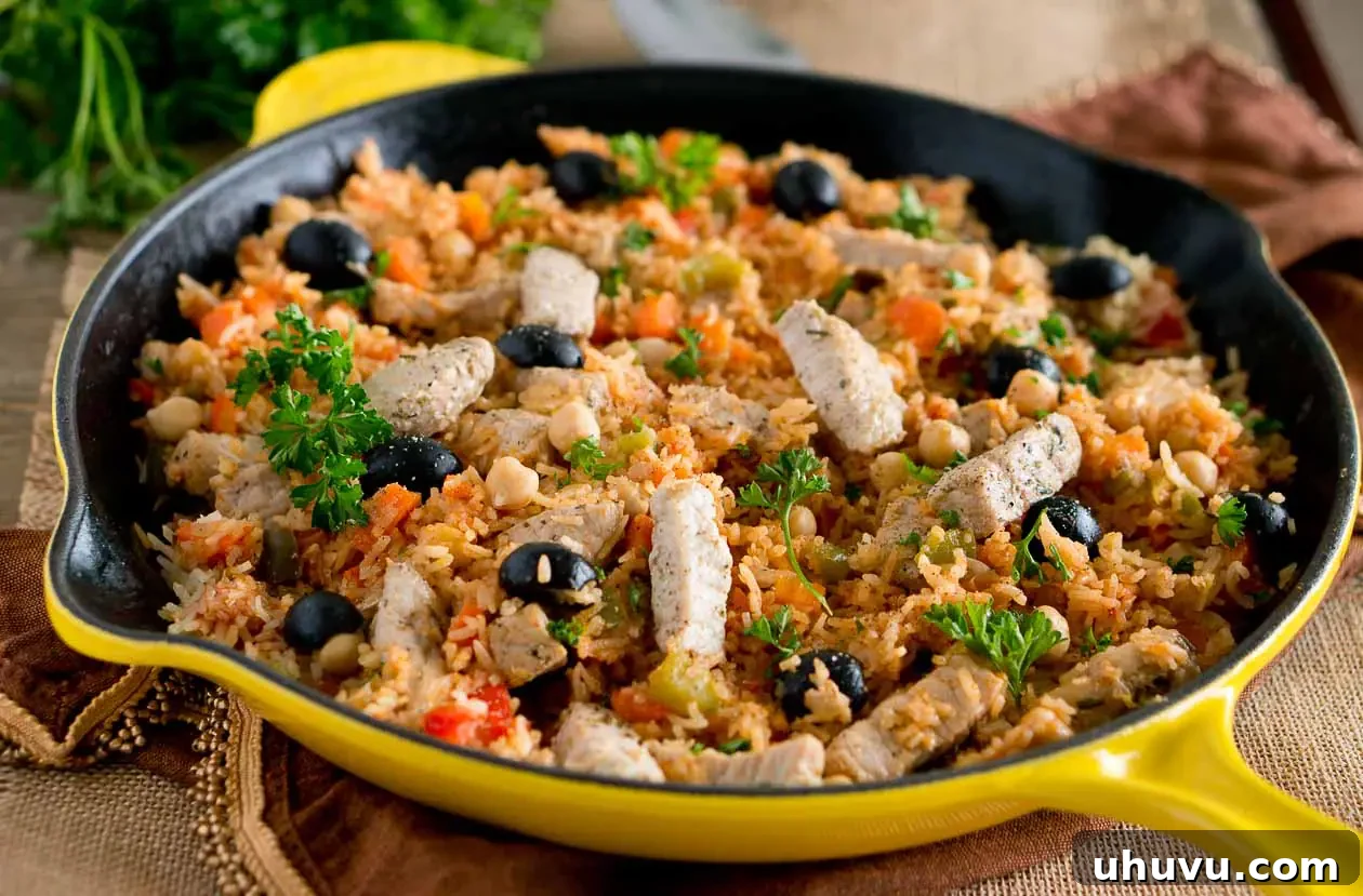 One Skillet Mediterranean Pork and Rice