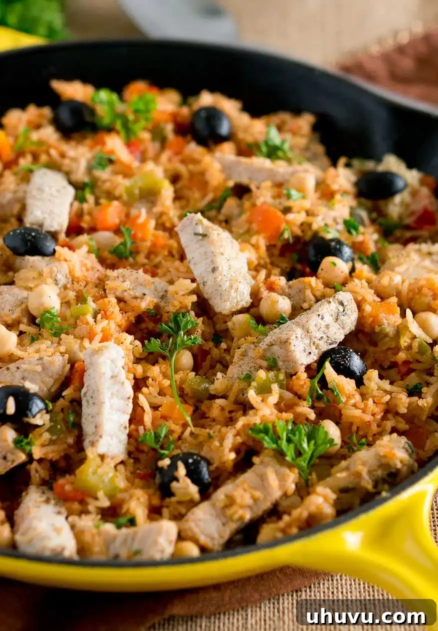 One Skillet Mediterranean Pork and Rice