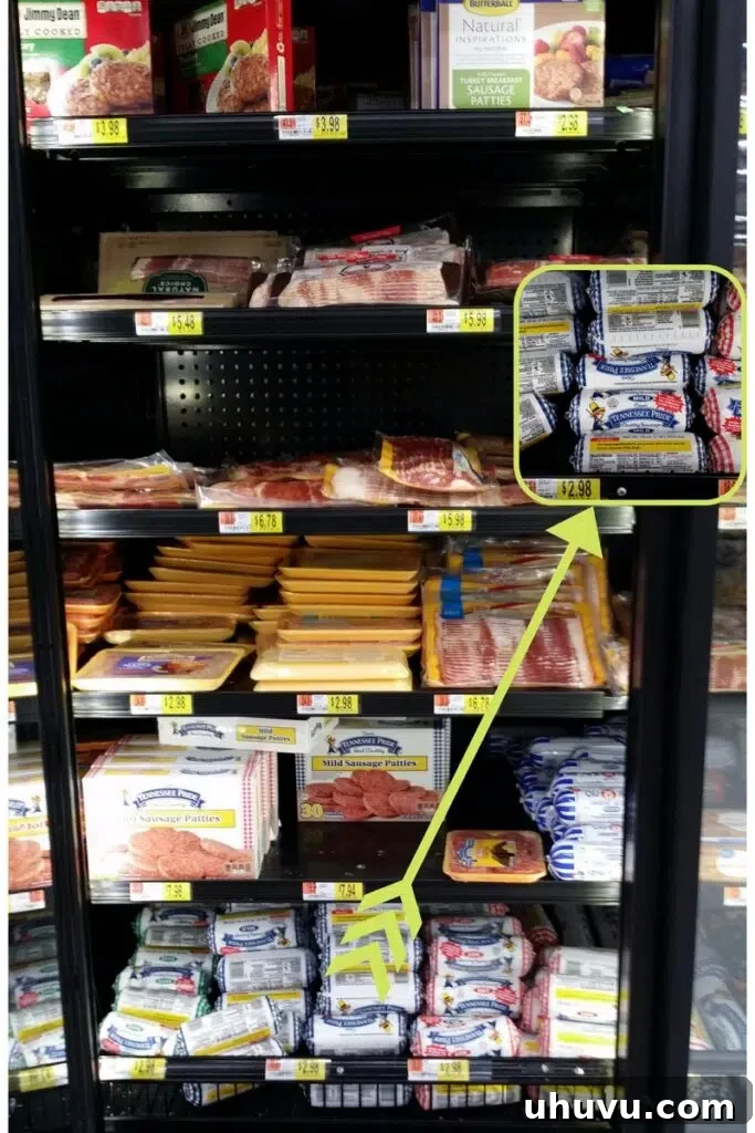 A package of country sausage, emphasizing the importance of quality ingredients