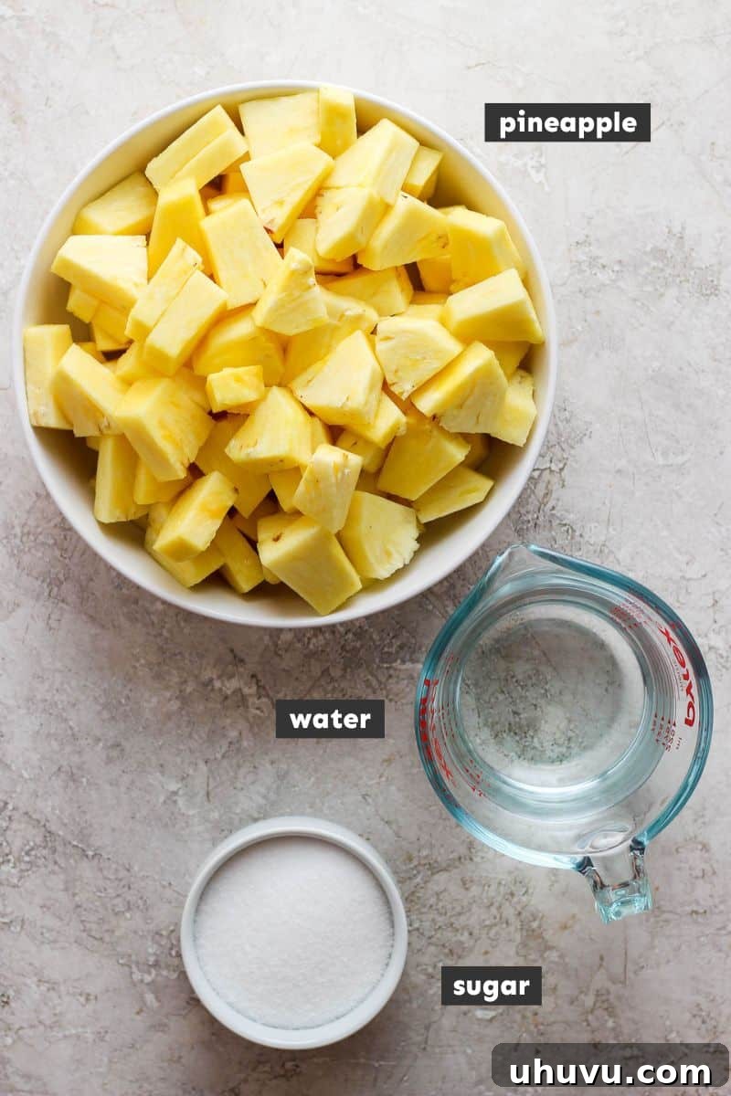 Tropical Pineapple Quencher 3 Agua de Pina ingredients
