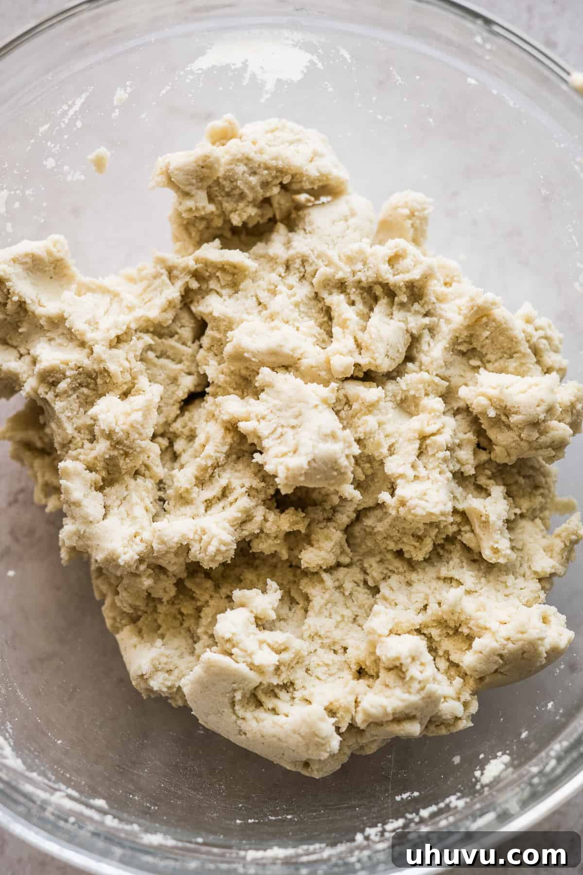 Masa harina dough in a bowl, showing its texture.
