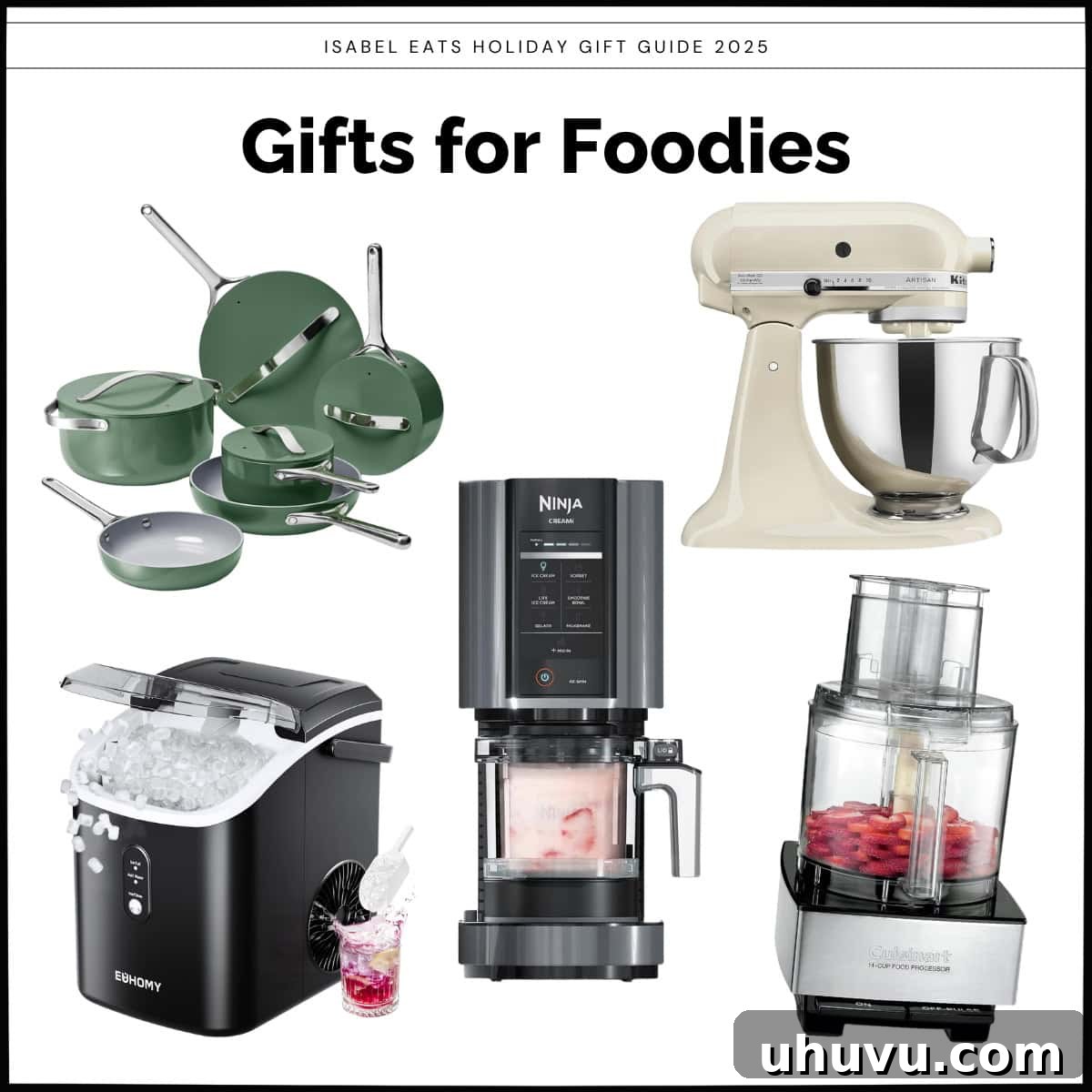 Top Gifts for the 2025 Holiday Season 3 A vibrant selection of kitchen gadgets and delicious food, representing gifts for foodies.