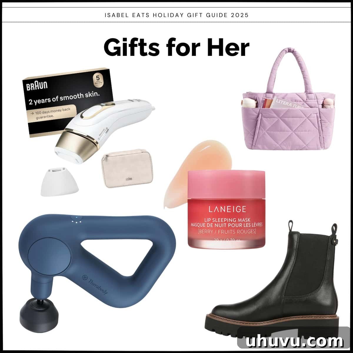 Top Gifts for the 2025 Holiday Season 4 A curated selection of stylish and self-care items, perfect as gifts for her.