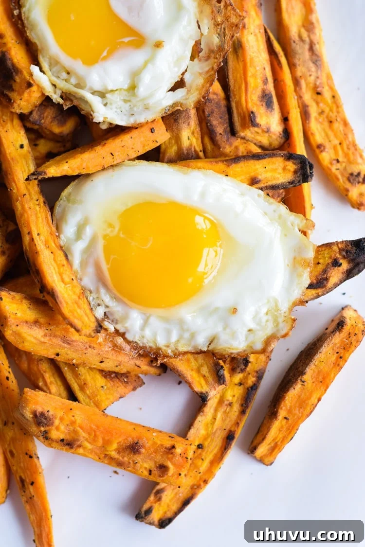 Sunrise Sweet Potato Stacks 3 Close-up of golden sweet potato fries with melted cotija cheese
