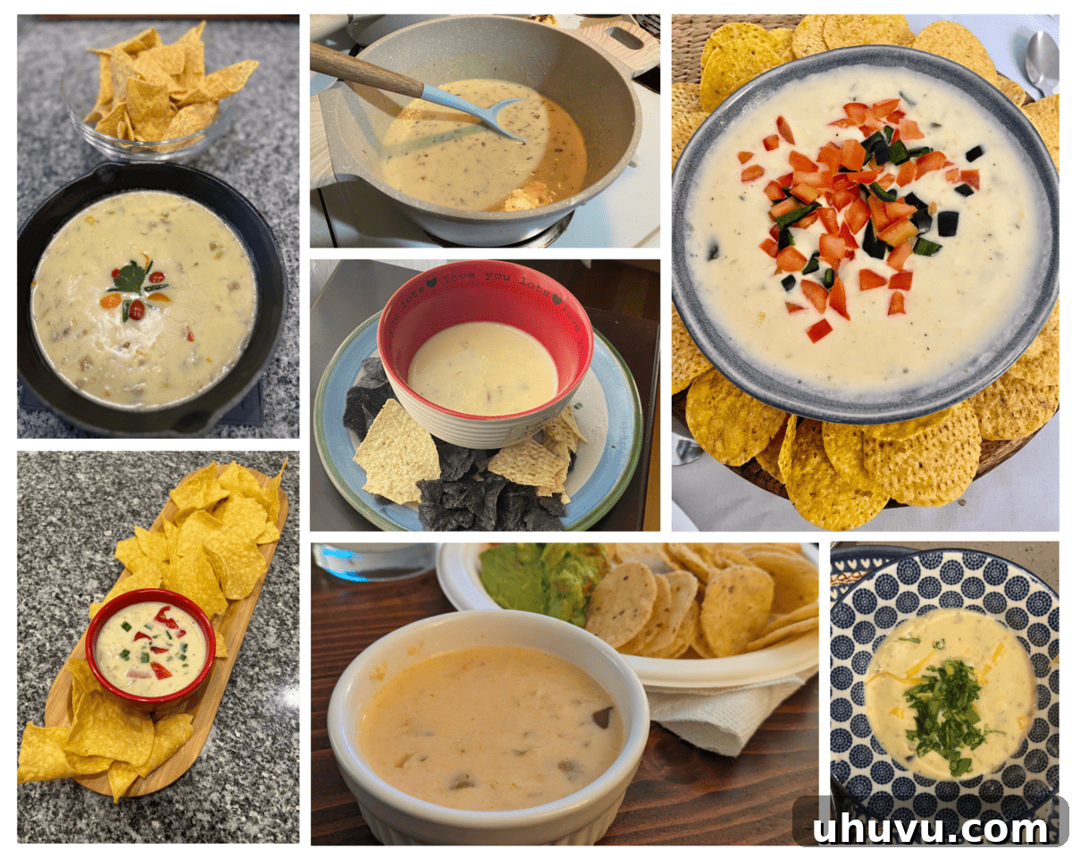 A collage of various home-cooked Queso Blanco Dip entries from the February challenge, showcasing different presentations and garnishes, highlighting community participation.