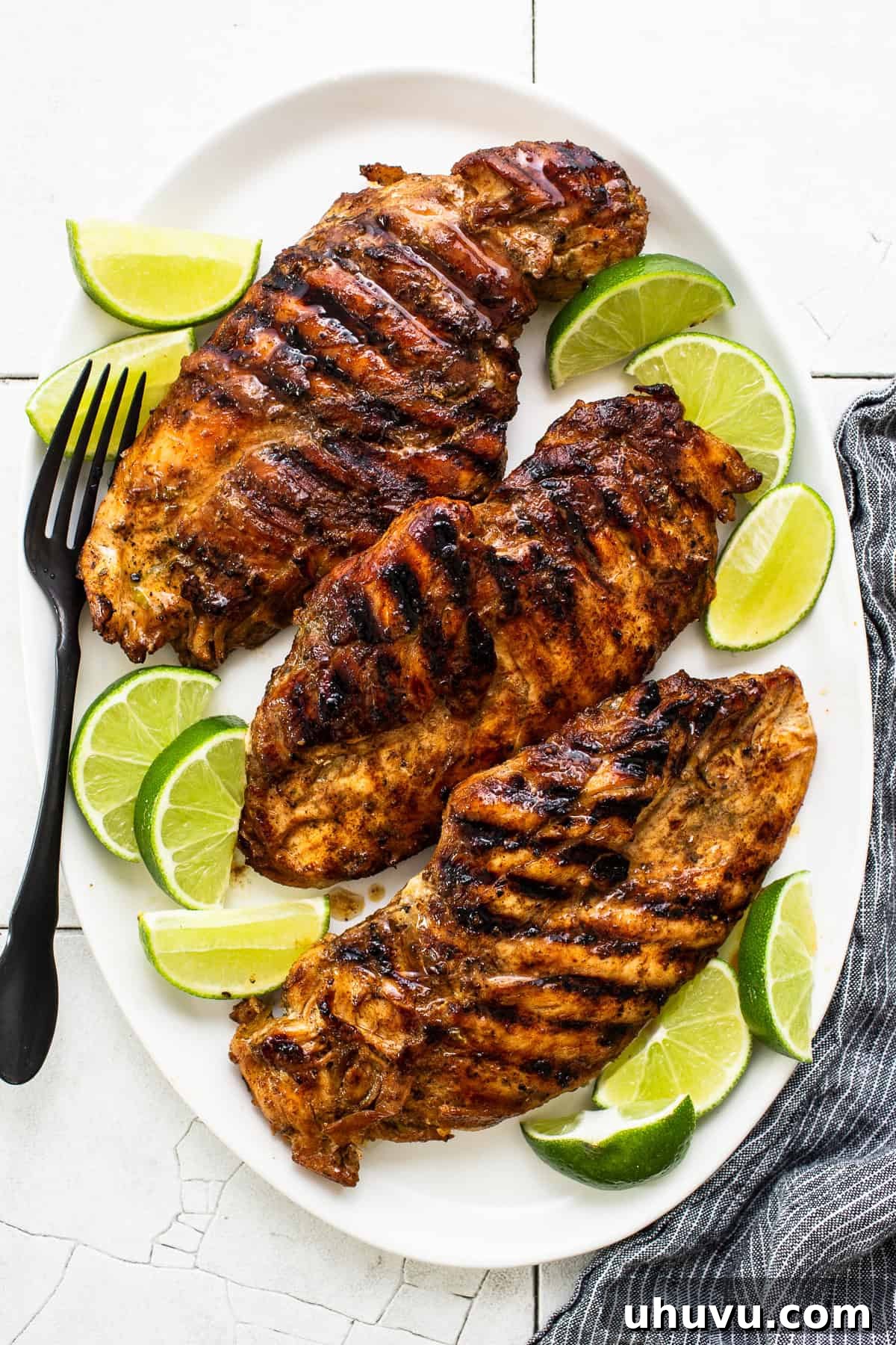 Zesty Tequila Lime Chicken 6 Grilled chicken placed on a plate