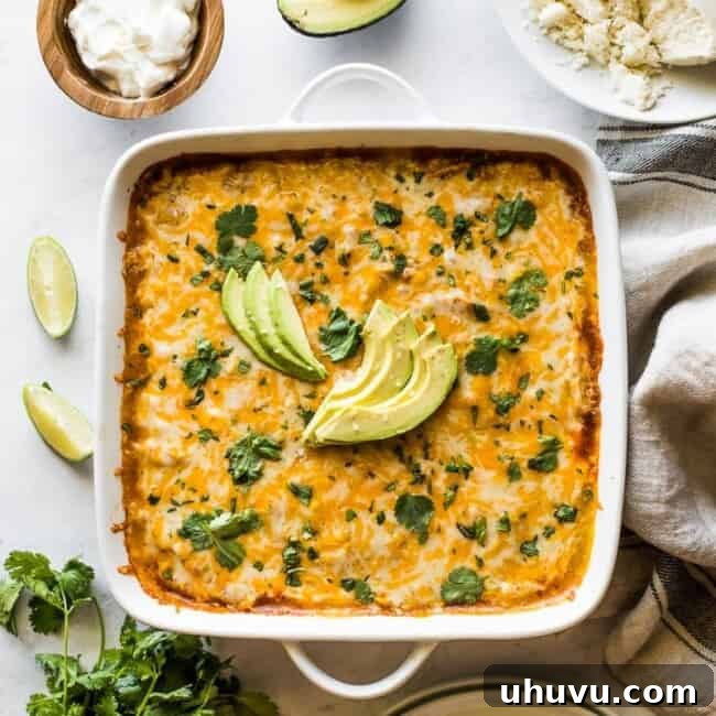 Southwest Chicken Tamale Bake 6 Chicken tamale casserole in a baking dish.