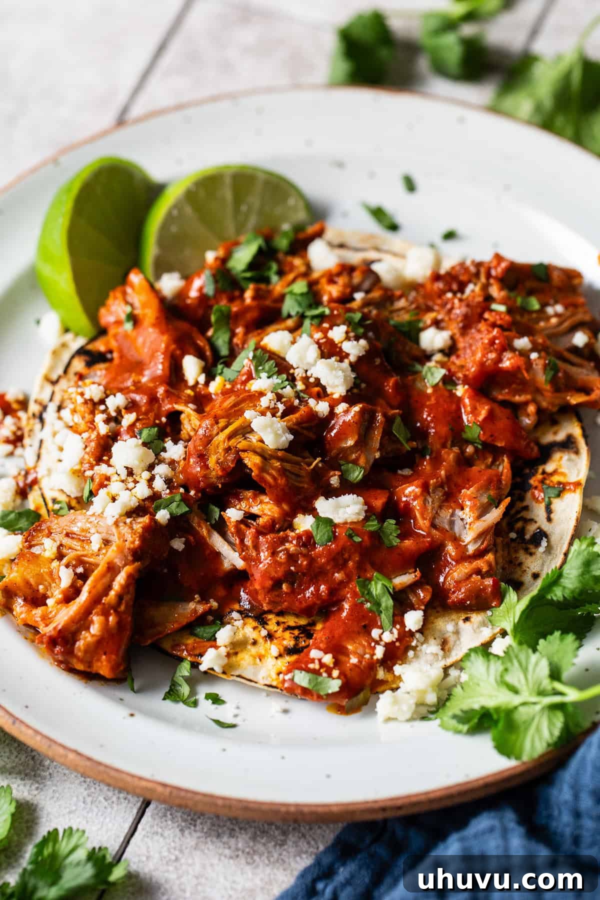 Yucatan's Achiote Slow Roast Pork 9 A plate of mouth-watering Cochinita Pibil tacos, garnished with pickled red onions and fresh cilantro, showcasing their vibrant colors and inviting textures.