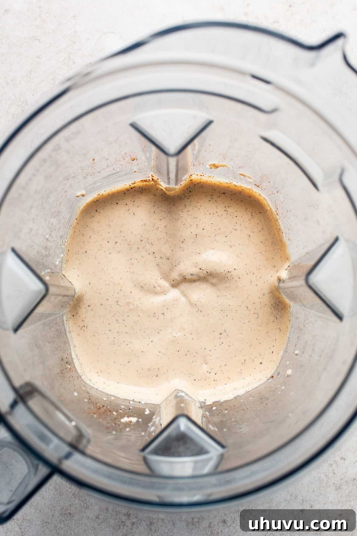 Creamy Cottage Queso 6 Step 2: Blended cottage cheese mixture, now smooth.