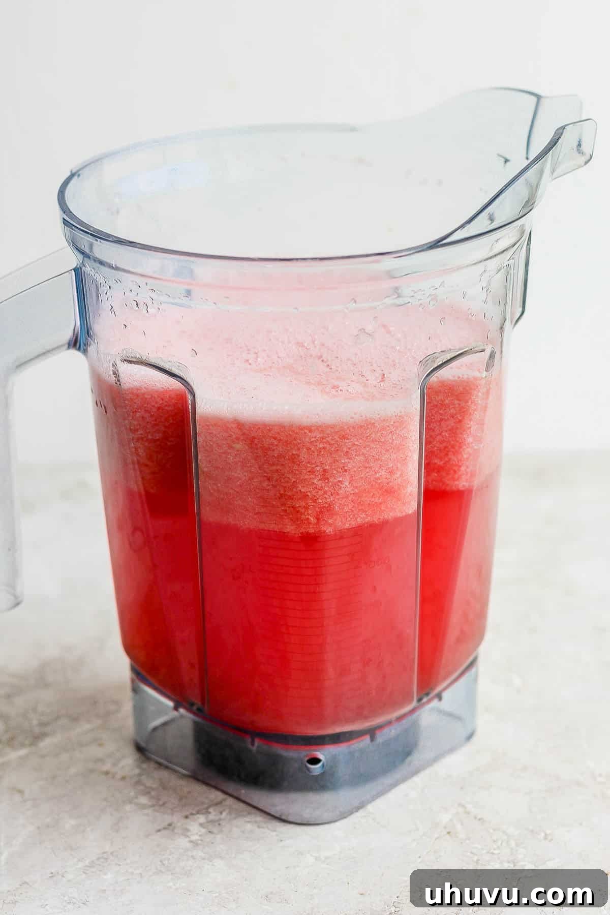 Cool Watermelon Refreshment 5 Watermelon agua fresca in a blender.