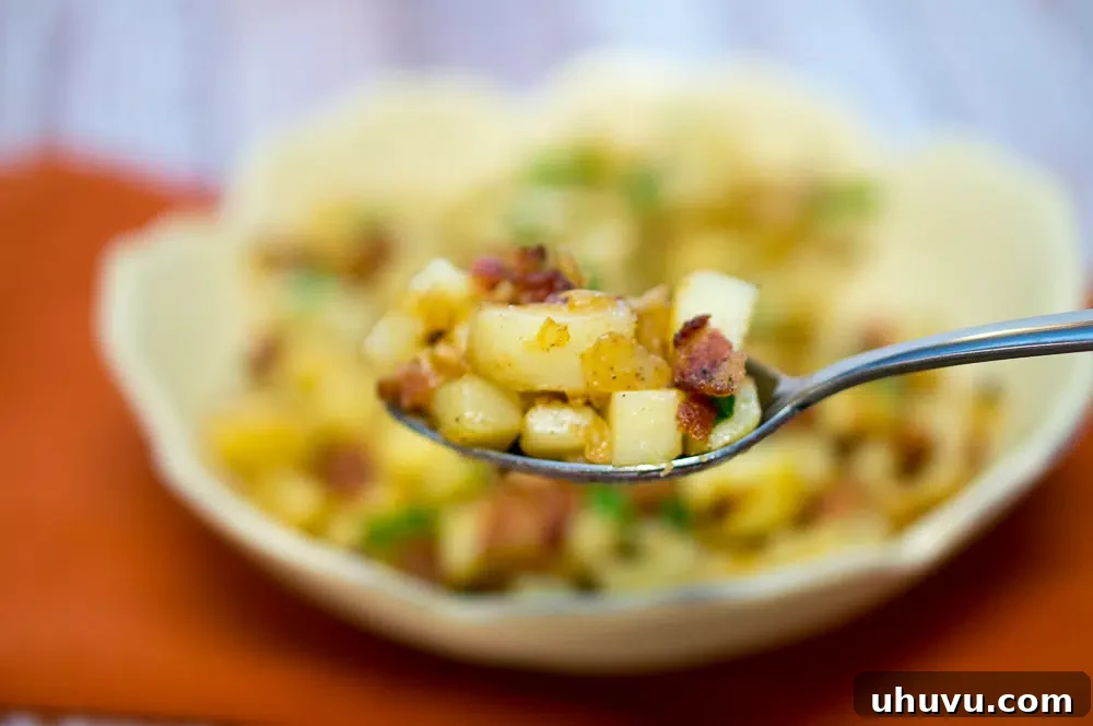 A serving of Bratkartoffeln ready to be enjoyed