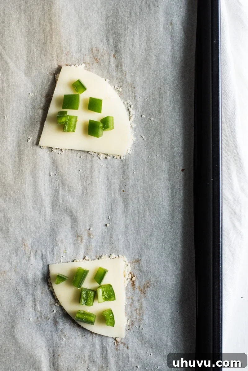 Bold Jalapeno Parmesan Crisps 4 Various angles of Jalapeno Parmesan Crisps, demonstrating their versatile appeal and appetizing appearance.