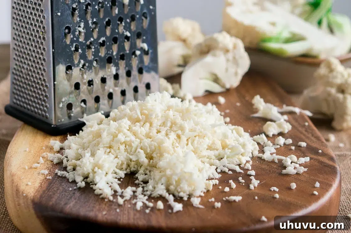 Cauliflower Rice recipe: Grating method for an even consistency