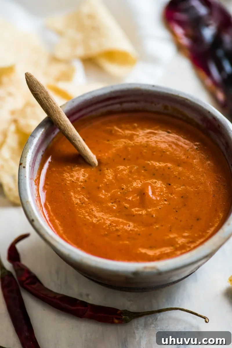 Fire-Roasted Red Chile Salsa 2 Homemade Toasted Red Chile Salsa made with dried Arbol and New Mexico chiles, tomatillos, and garlic. Perfect for eggs, tacos, and more.