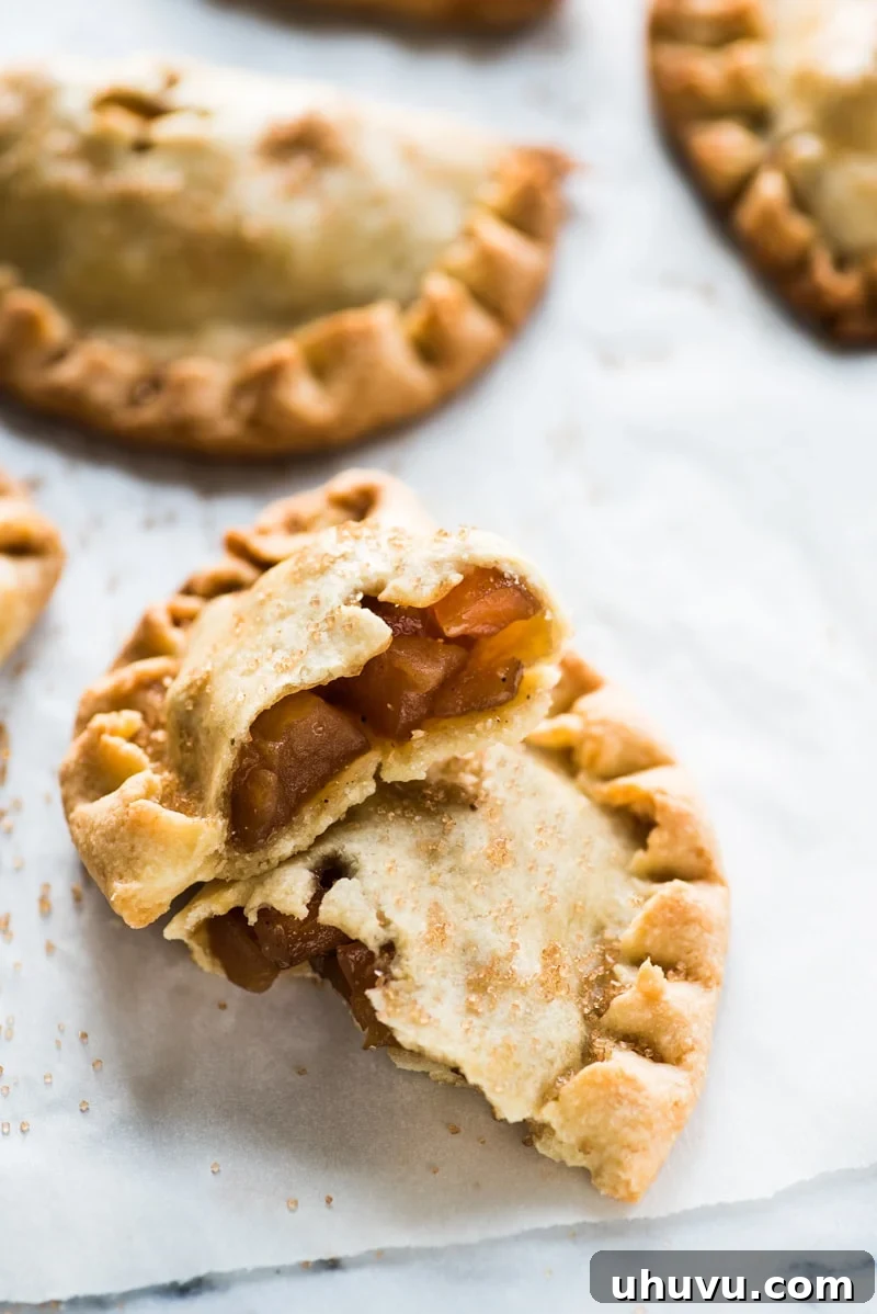 Sweet Apple Hand Pies 8 Baked Apple Empanadas are the perfect dessert for the fall and winter seasons! They're portable, delicious and super addicting.