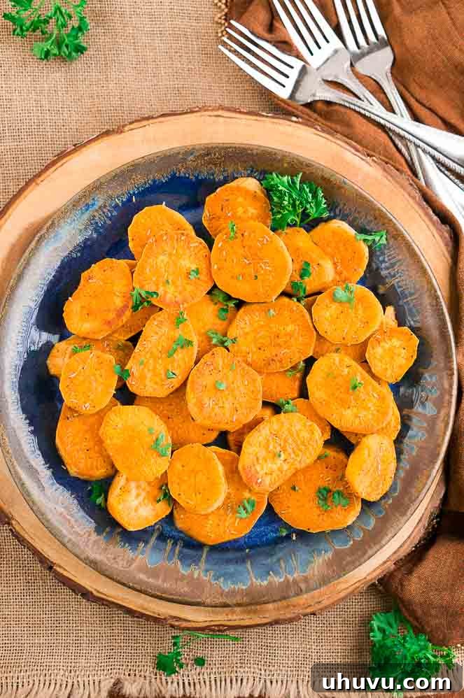 baked sweet potato slices