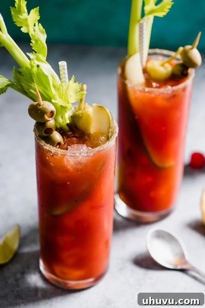 This Mexican Bloody Maria cocktail is made with tequila and lime juice for a fun twist on the classic Bloody Mary.