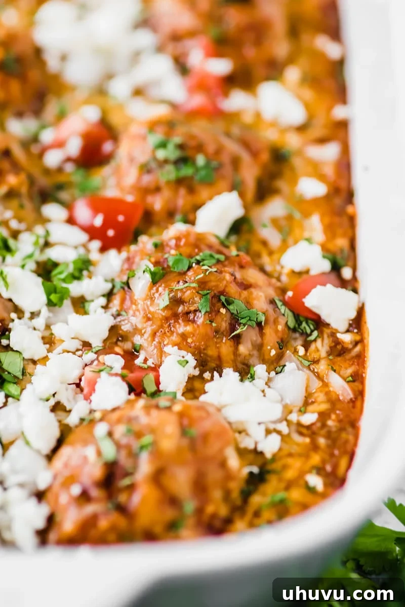 Flavorful Gluten Free Enchilada Chicken Meatballs 3 Close-up shot of gluten-free chicken meatballs, showcasing their juicy texture before being covered in sauce.