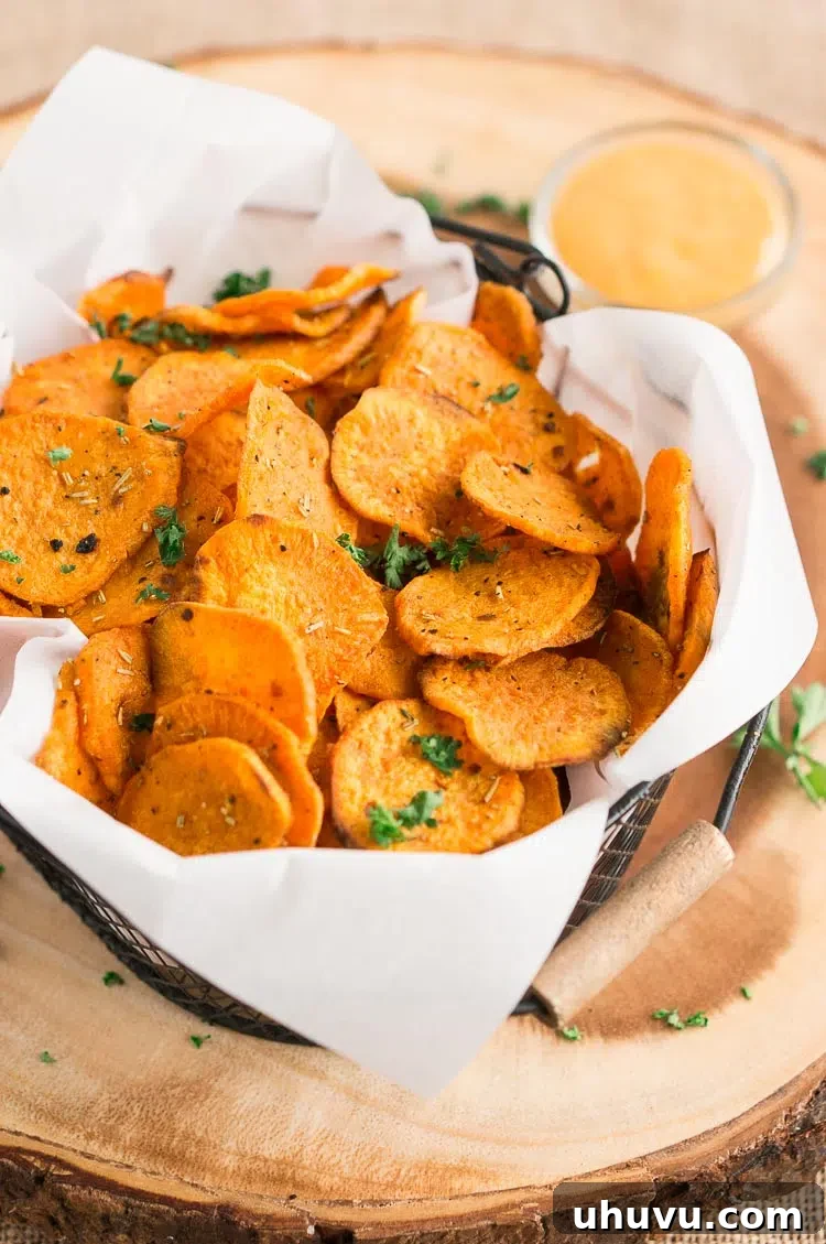 Crispy Homemade Baked Sweet Potato Chips
