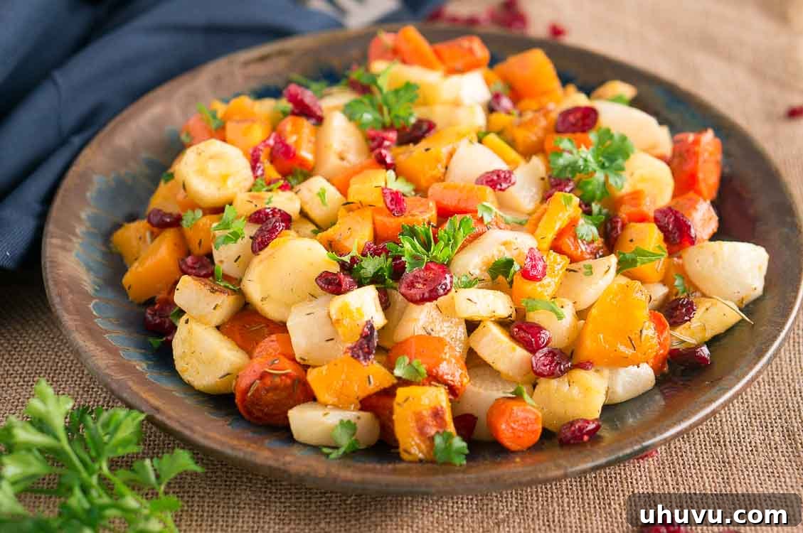 Golden Roasted Root Medley 3 Thanksgiving side dish platter