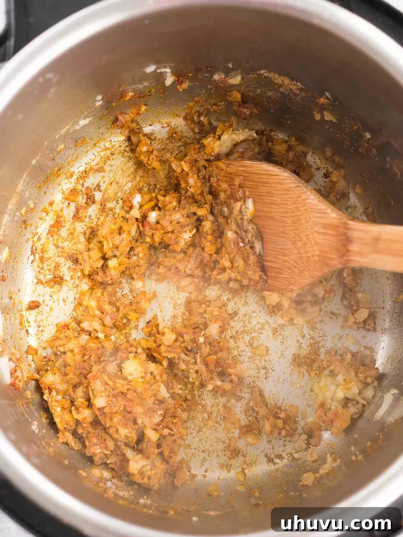 Sautéing onions, garlic, and ginger in the Instant Pot
