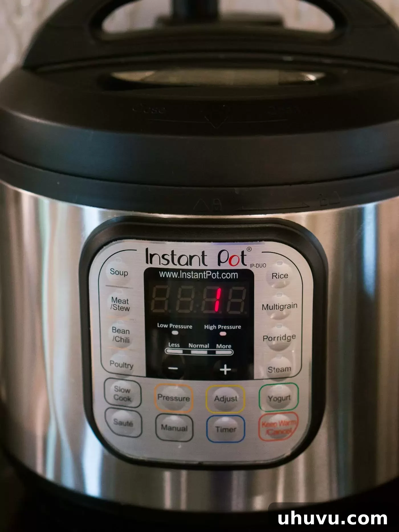 Instant Pot lid sealed for pressure cooking
