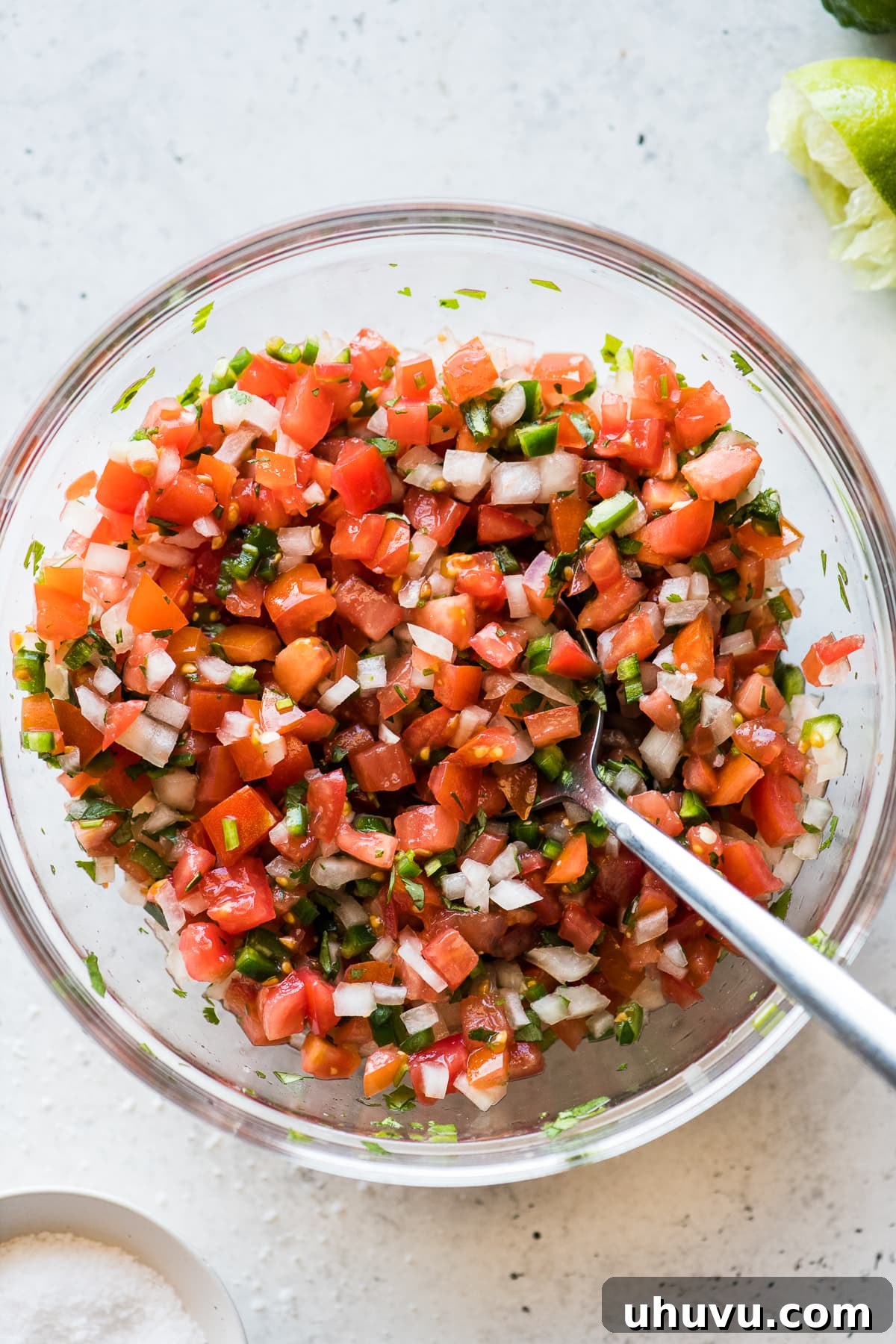 Pico de gallo in a bowl
