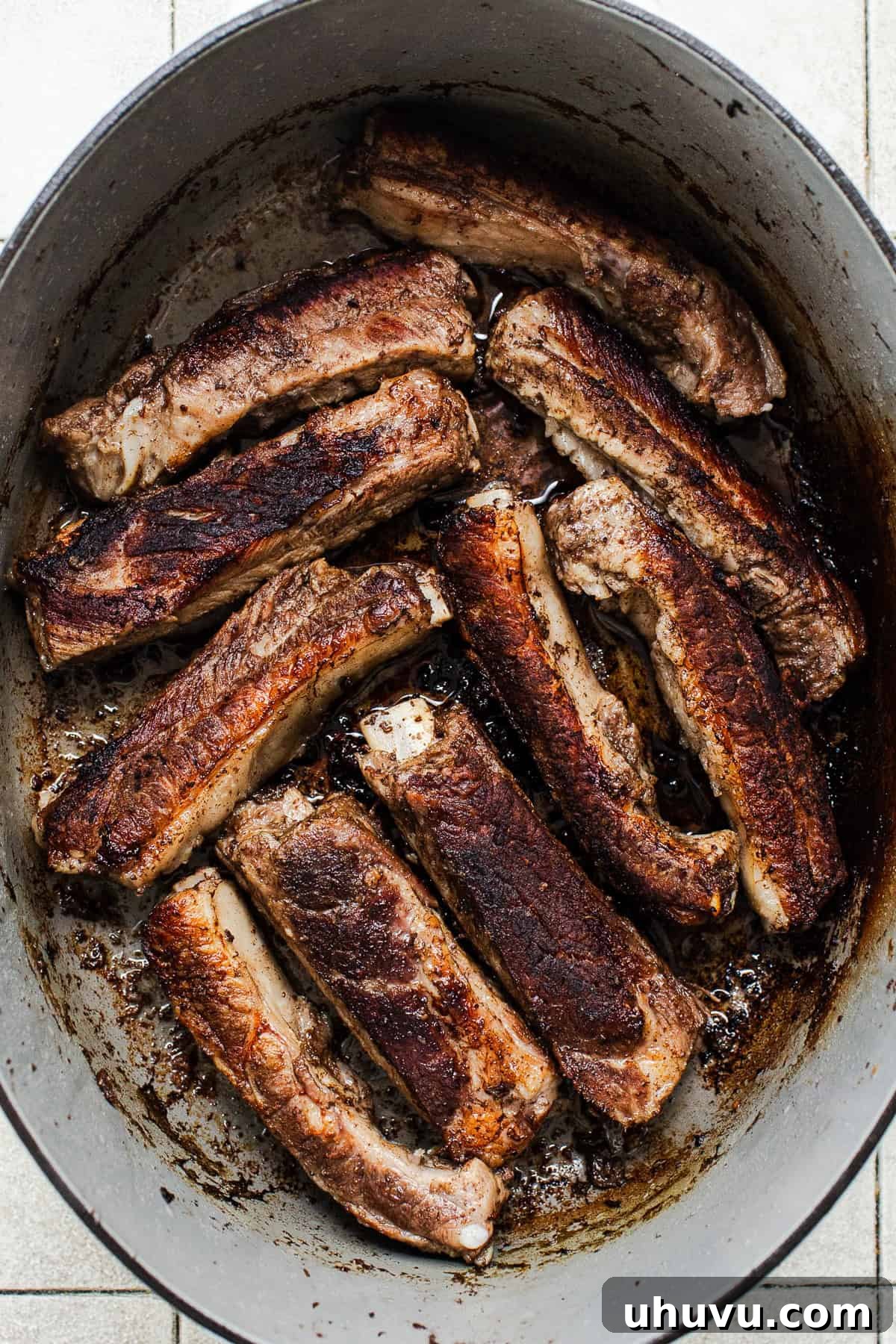 Morisqueta: Authentic Mexican Rice and Bean Dish Recipe 6 Pork ribs cooked down and seared and caramelized.