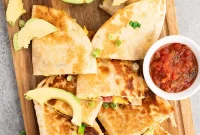 Cheesy Breakfast Quesadillas with Eggs and Salsa