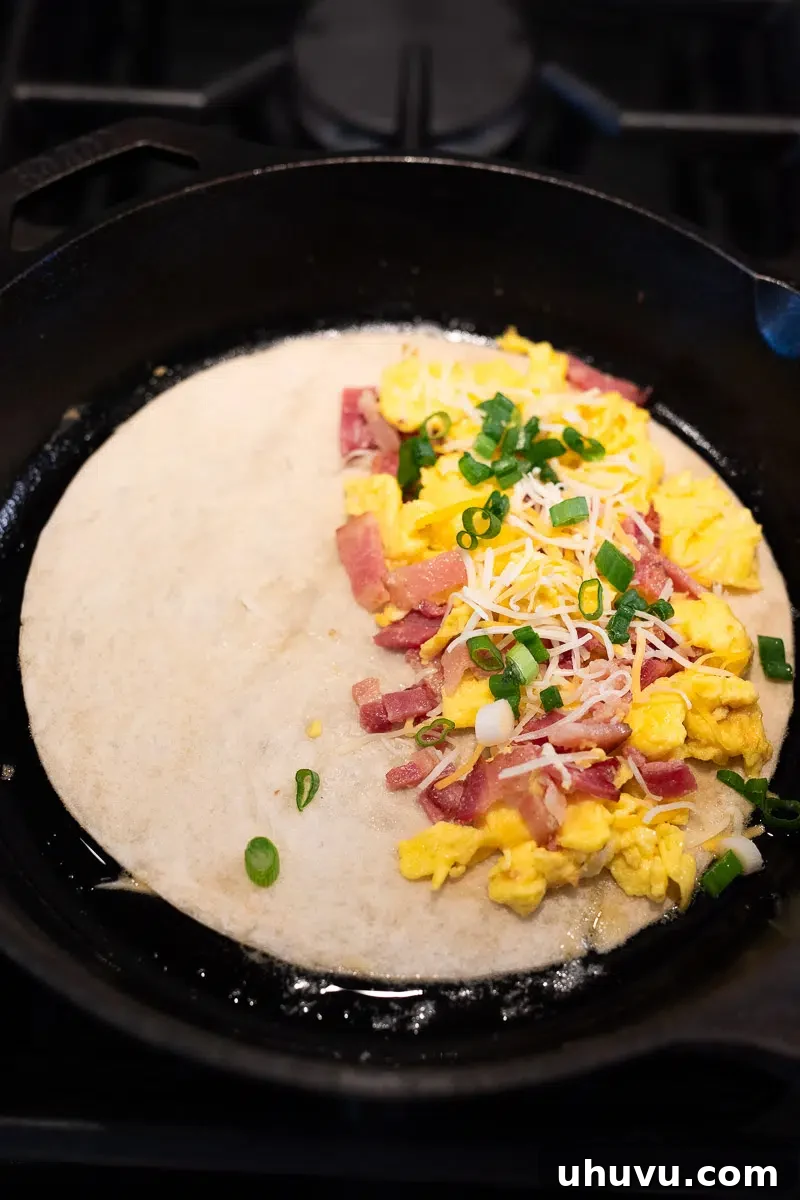 Cheesy Breakfast Quesadillas with Eggs and Salsa 5 filling breakfast quesadilla